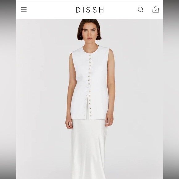 DISSH Jackets & Blazers - DISSH White Sleeveless Vest
